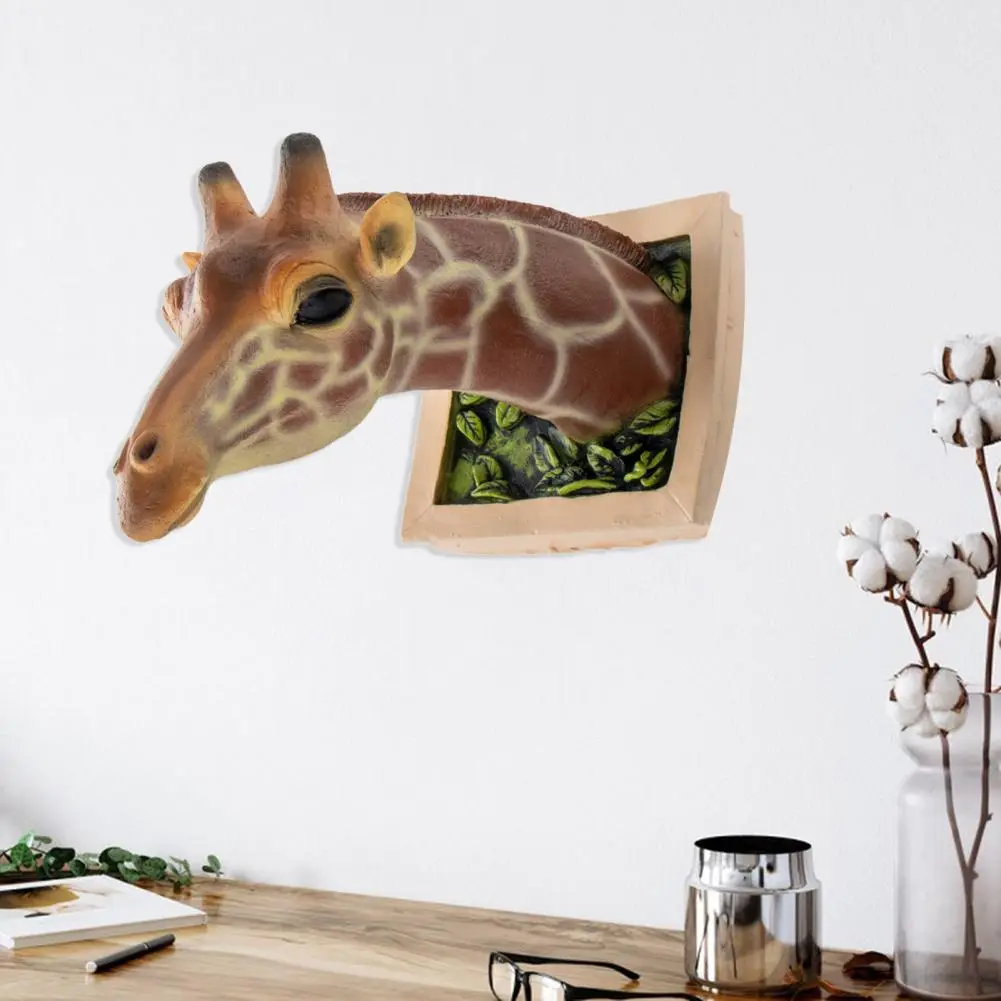3D Wall Mounted Giraffe Sculpture Giraffe Heads Wall Hanging Decorations Wall Art Life-like Animal Statue Ornaments 3D Wall Mounted Giraffe Sculpture Giraffe Heads Wall Hanging Decorations Wall Art Life-like Animal Statue Ornaments