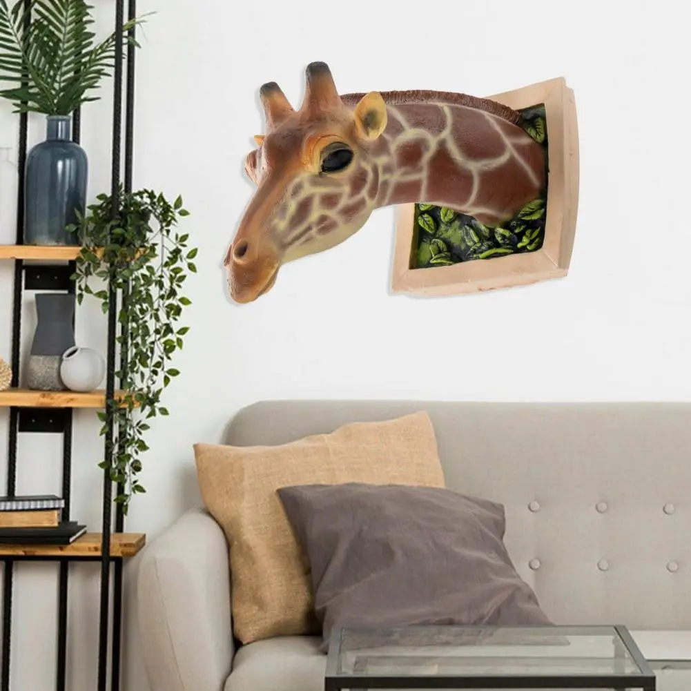3D Wall Mounted Giraffe Sculpture Giraffe Heads Wall Hanging Decorations Wall Art Life-like Animal Statue Ornaments 3D Wall Mounted Giraffe Sculpture Giraffe Heads Wall Hanging Decorations Wall Art Life-like Animal Statue Ornaments
