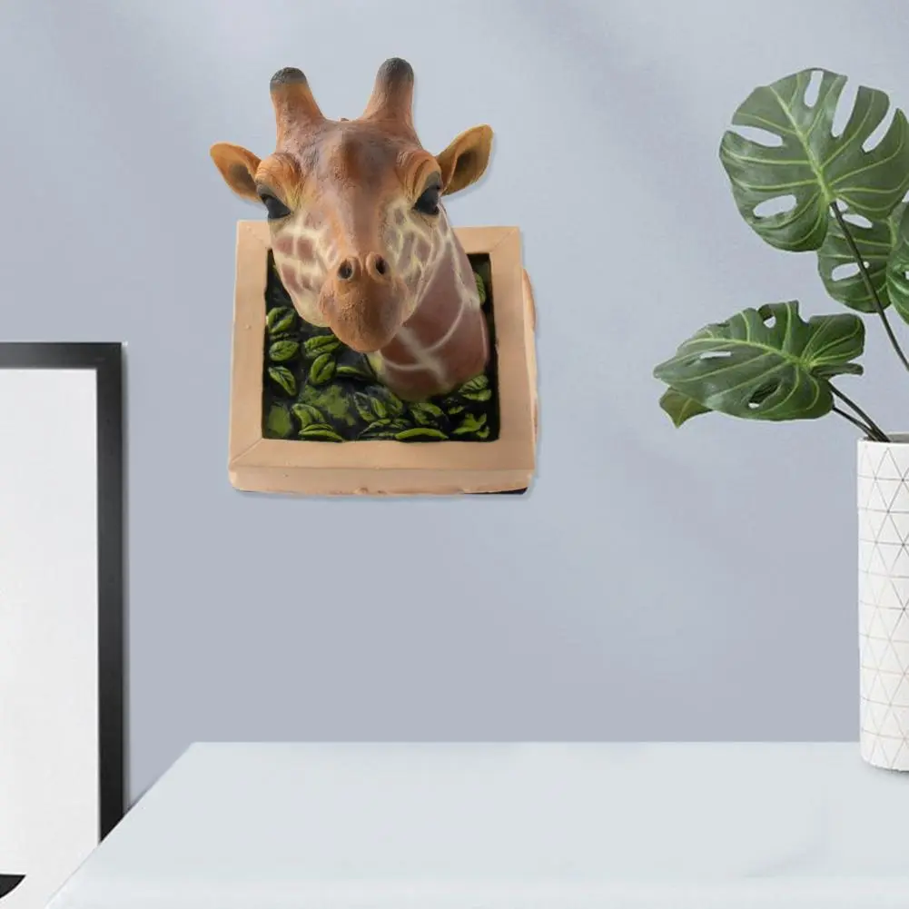 3D Wall Mounted Giraffe Sculpture Giraffe Heads Wall Hanging Decorations Wall Art Life-like Animal Statue Ornaments 3D Wall Mounted Giraffe Sculpture Giraffe Heads Wall Hanging Decorations Wall Art Life-like Animal Statue Ornaments