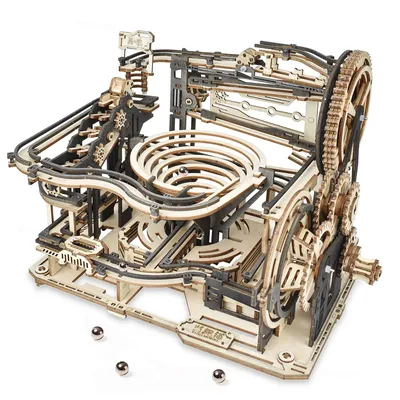 3D Wooden Marble Run Puzzle DIY Building Model Kits Rolling Ball Track Brain Teaser Game Gift for Adults Teens Kids
