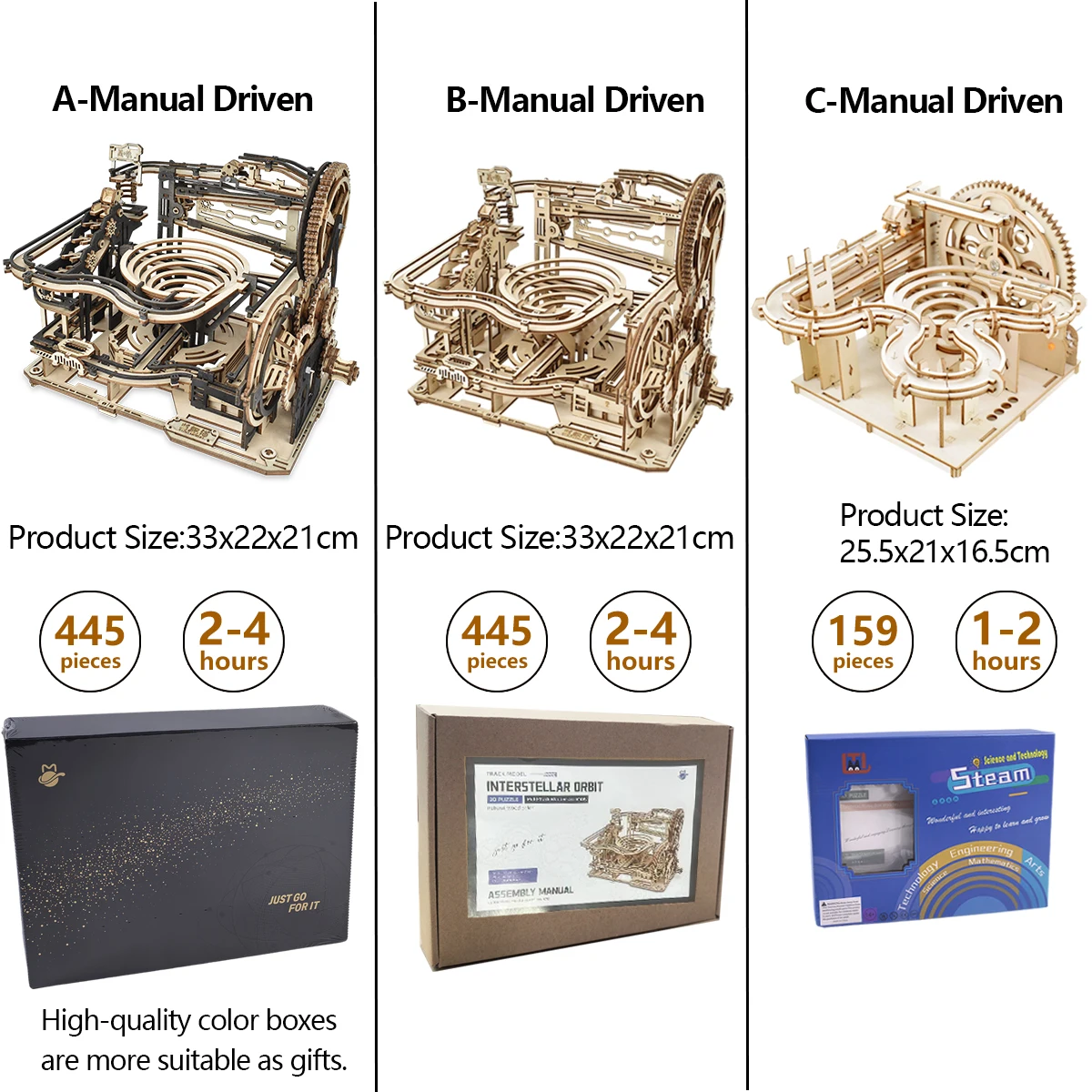 3D Wooden Marble Run Puzzle DIY Building Model Kits Rolling Ball Track Brain Teaser Game Gift for Adults Teens Kids