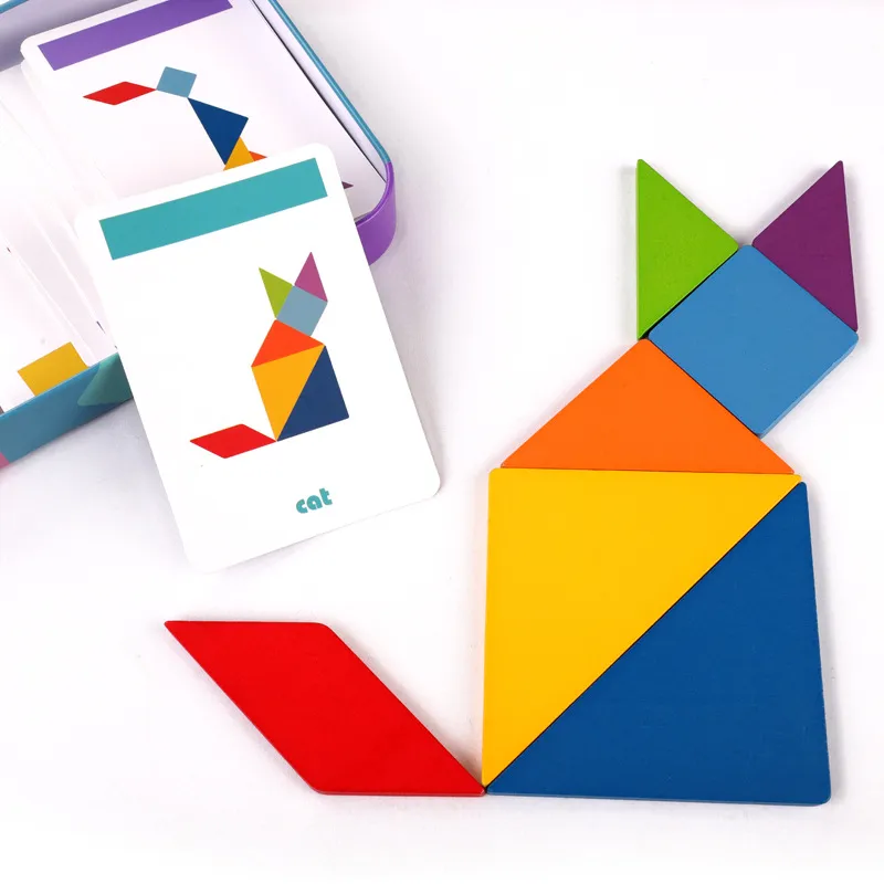 3D Wooden Pattern Animal Jigsaw Tangram Puzzle Colorful Toy Kids Montessori Early Education Sorting Games Toys Children 3D Wooden Pattern Animal Jigsaw Tangram Puzzle Colorful Toy Kids Montessori Early Education Sorting Games Toys Children