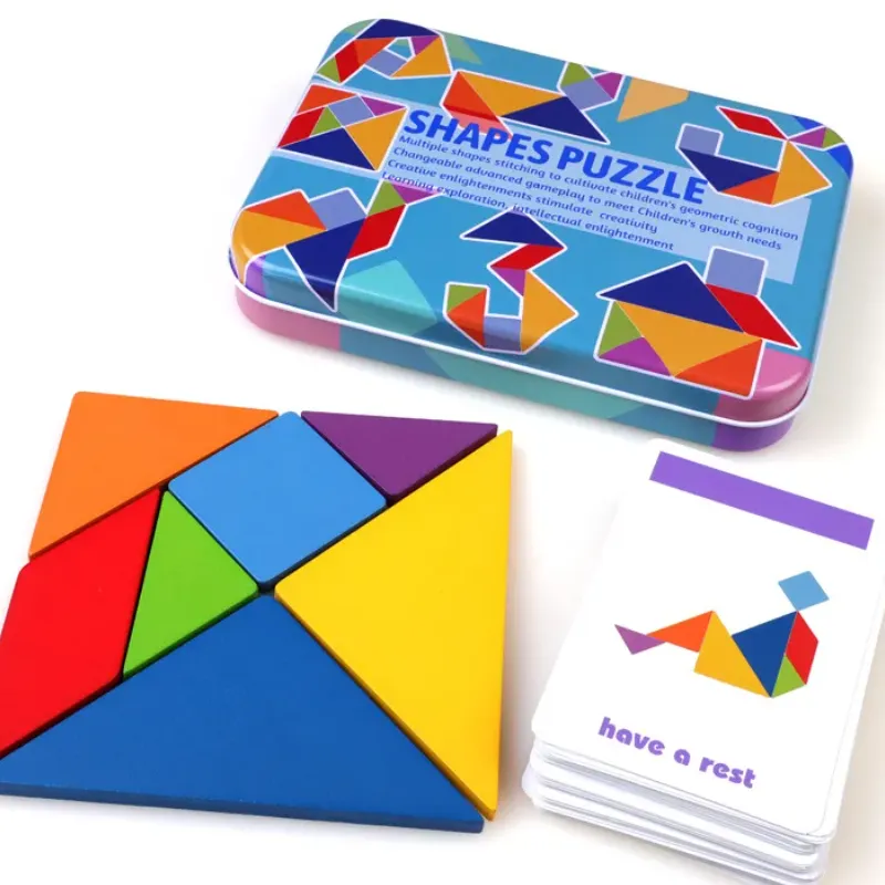 3D Wooden Pattern Animal Jigsaw Tangram Puzzle Colorful Toy Kids Montessori Early Education Sorting Games Toys Children 3D Wooden Pattern Animal Jigsaw Tangram Puzzle Colorful Toy Kids Montessori Early Education Sorting Games Toys Children