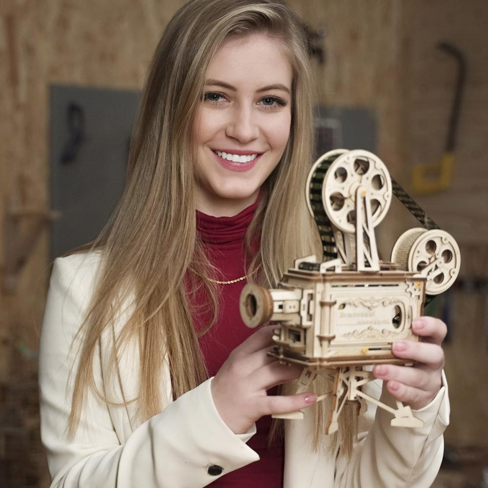 3D Wooden Puzzle DIY Film Projector