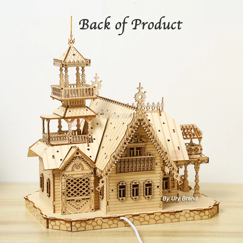 3D Wooden Puzzle Villa House Royal Castle with Light Assembly Toy Kid Adult DIY Model Kits Desk Decoration for Gift 3D Wooden Puzzle Villa House Royal Castle with Light Assembly Toy Kid Adult DIY Model Kits Desk Decoration for Gift