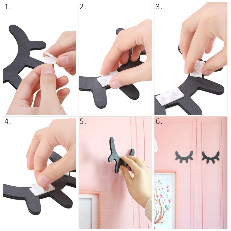 3D Wooden Wall Eyelash Decals (2 pcs) 3D Wooden Wall Eyelash Decals (2 pcs)