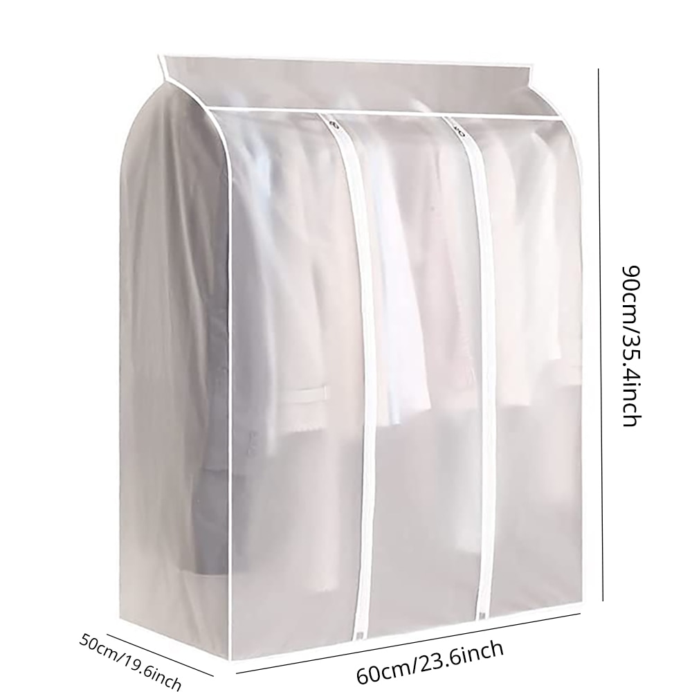3D Zipper Clothes Dust Cover Clothes Storage Waterproof Dustproof for Garment Suit Protector Organizer Wardrobe Storage