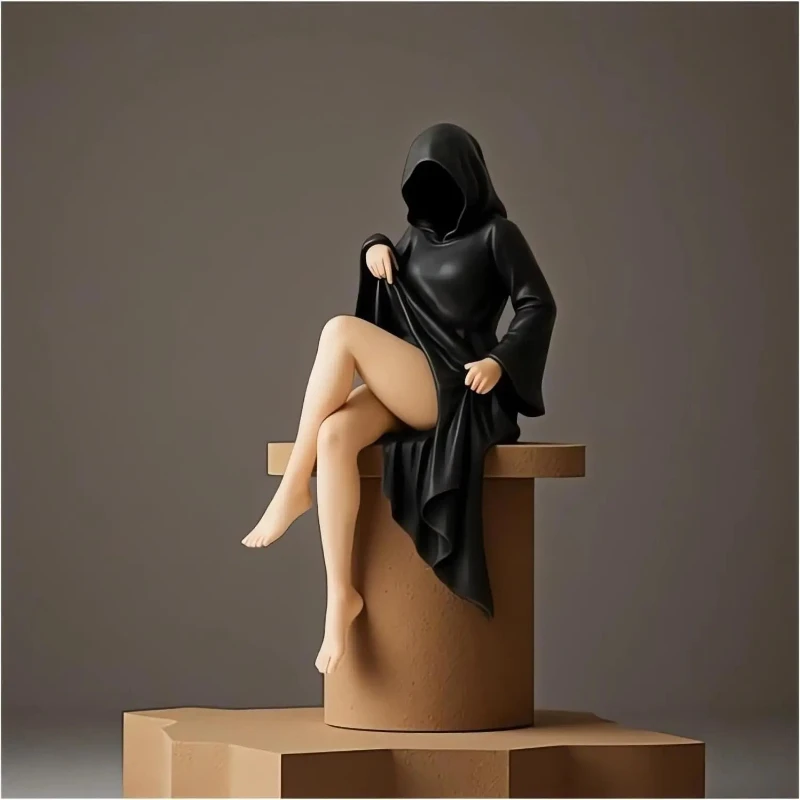 3DGothic Black Robe Queen Figure Bookshelf Sculpture Spooky Sitting Statues Desktop Ornaments Gifts Mysterious 3DGothic Black Robe Queen Figure Bookshelf Sculpture Spooky Sitting Statues Desktop Ornaments Gifts Mysterious