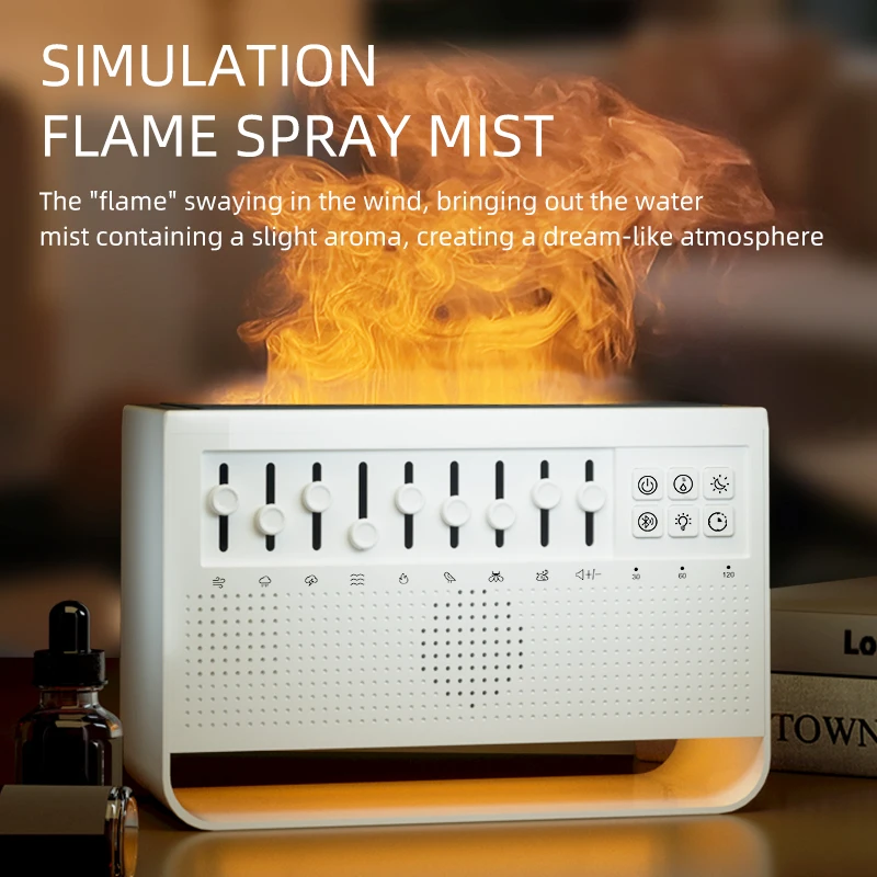 3in1 Flame Air Diffuser Humidifier Ultrasonic Aromatherapy 8 White Noise Combination & Bluetooth Music Player Fragrance 3in1 Flame Air Diffuser Humidifier Ultrasonic Aromatherapy 8 White Noise Combination & Bluetooth Music Player Fragrance