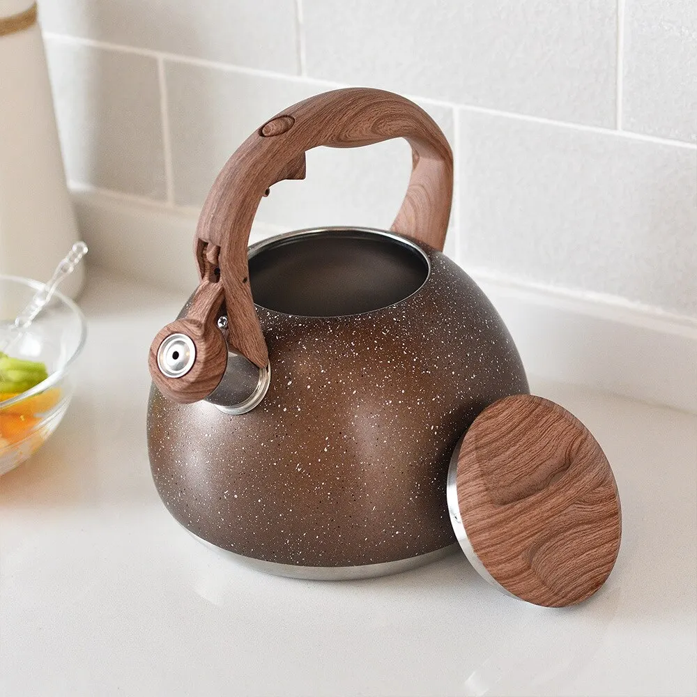 3L Stainless Steel Whistling Tea Kettle Pot With Heat-Proof Handle For Gas Induction Cookers 3L Stainless Steel Whistling Tea Kettle Pot With Heat-Proof Handle For Gas Induction Cookers