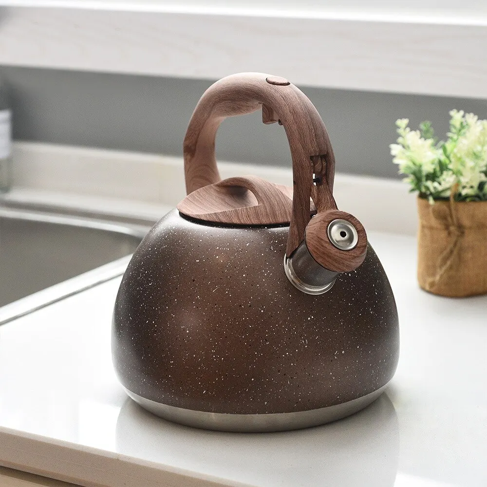 3L Stainless Steel Whistling Tea Kettle Pot With Heat-Proof Handle For Gas Induction Cookers 3L Stainless Steel Whistling Tea Kettle Pot With Heat-Proof Handle For Gas Induction Cookers