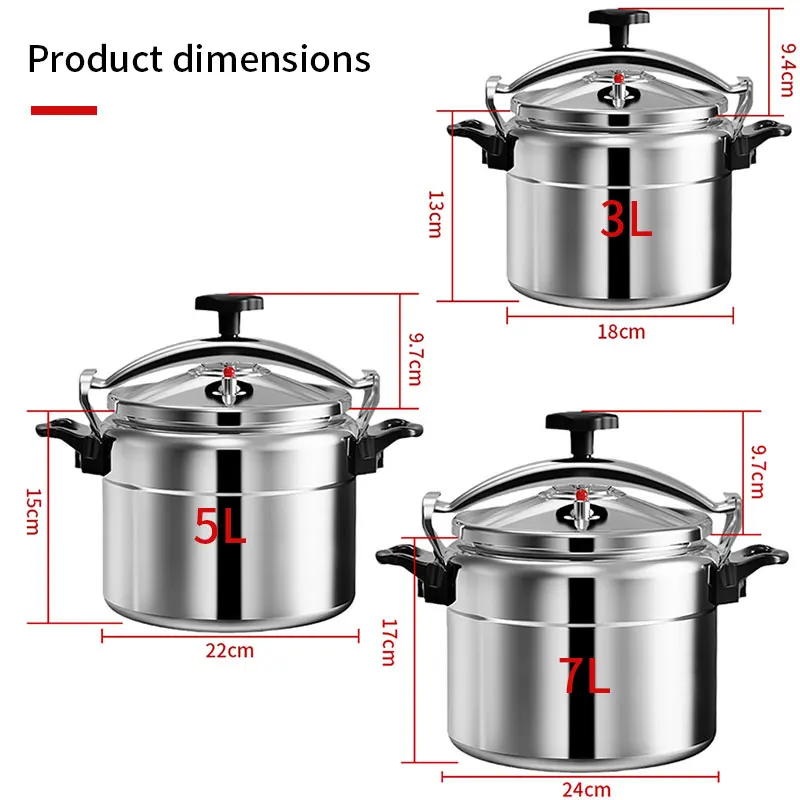3L/5L/7L Professional Pressure Cooker Heavy-Duty Aluminum Explosion-Proof Cooking Pots for Gas Cooker Pot 3L/5L/7L Professional Pressure Cooker Heavy-Duty Aluminum Explosion-Proof Cooking Pots for Gas Cooker Pot