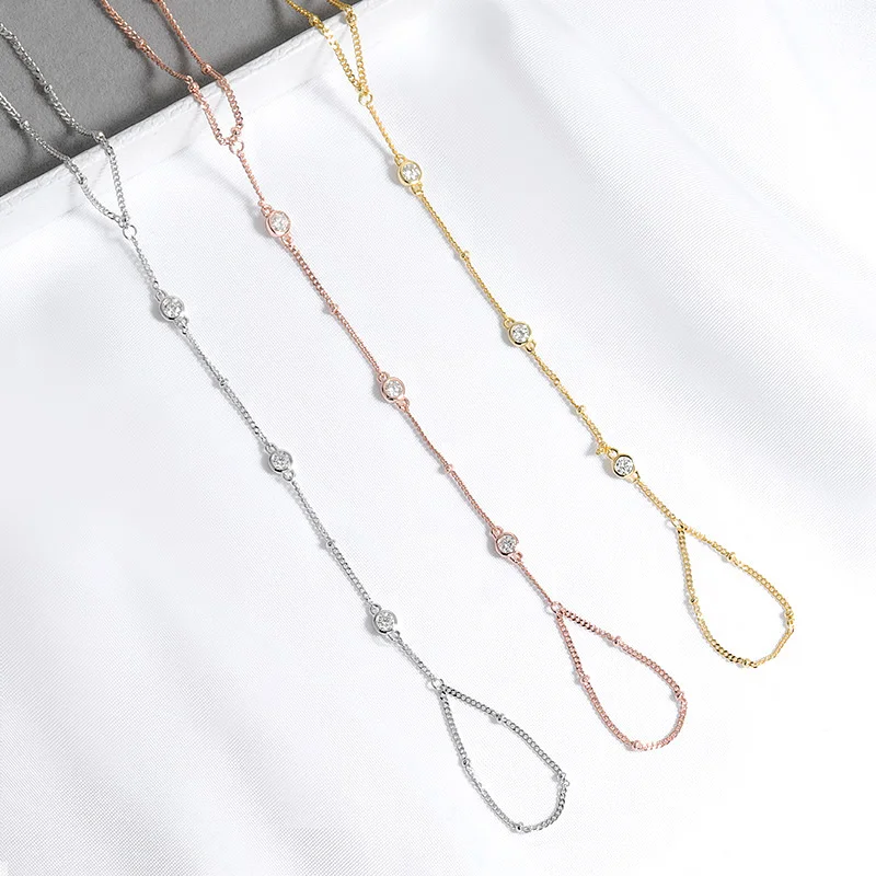 3MM Moissanite Bracelets for Women 14-21cm Wrist Size Adjustable Chain 925 Sterling Silver Plated 18K Wholesale Jewelry
