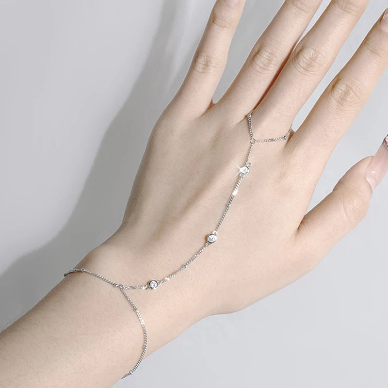 3MM Moissanite Bracelets for Women 14-21cm Wrist Size Adjustable Chain 925 Sterling Silver Plated 18K Wholesale Jewelry