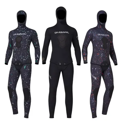 3MM/5MM/7MM CR Neoprene Wetsuit Open Cell Free Diving Suit Camouflage Fullsuit Mens Snorkeling Swimming Spearfishing