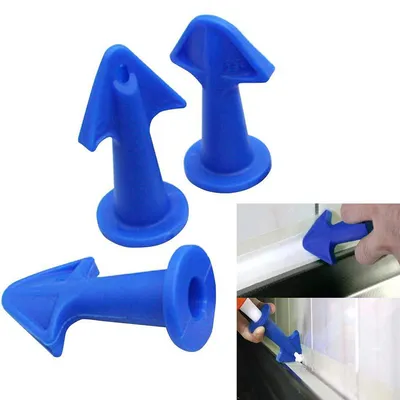 3pcs Caulk Nozzle Applicator Silicone Caulking Tools Sealant Finishing Grout Kit Smooth Scraper Floor Cleaning Tile