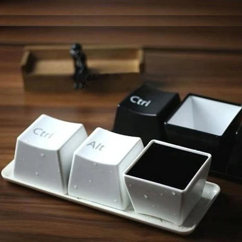 3Pcs Set Creative Keyboard Tea Cup Office Coffee Cups Black Color Ctrl Del Alt Keys Mugs Promotion Gifts Trade Shows 3Pcs Set Creative Keyboard Tea Cup Office Coffee Cups Black Color Ctrl Del Alt Keys Mugs Promotion Gifts Trade Shows