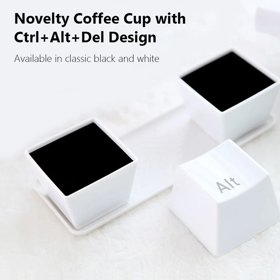 3Pcs Set Creative Keyboard Tea Cup Office Coffee Cups Black Color Ctrl Del Alt Keys Mugs Promotion Gifts Trade Shows