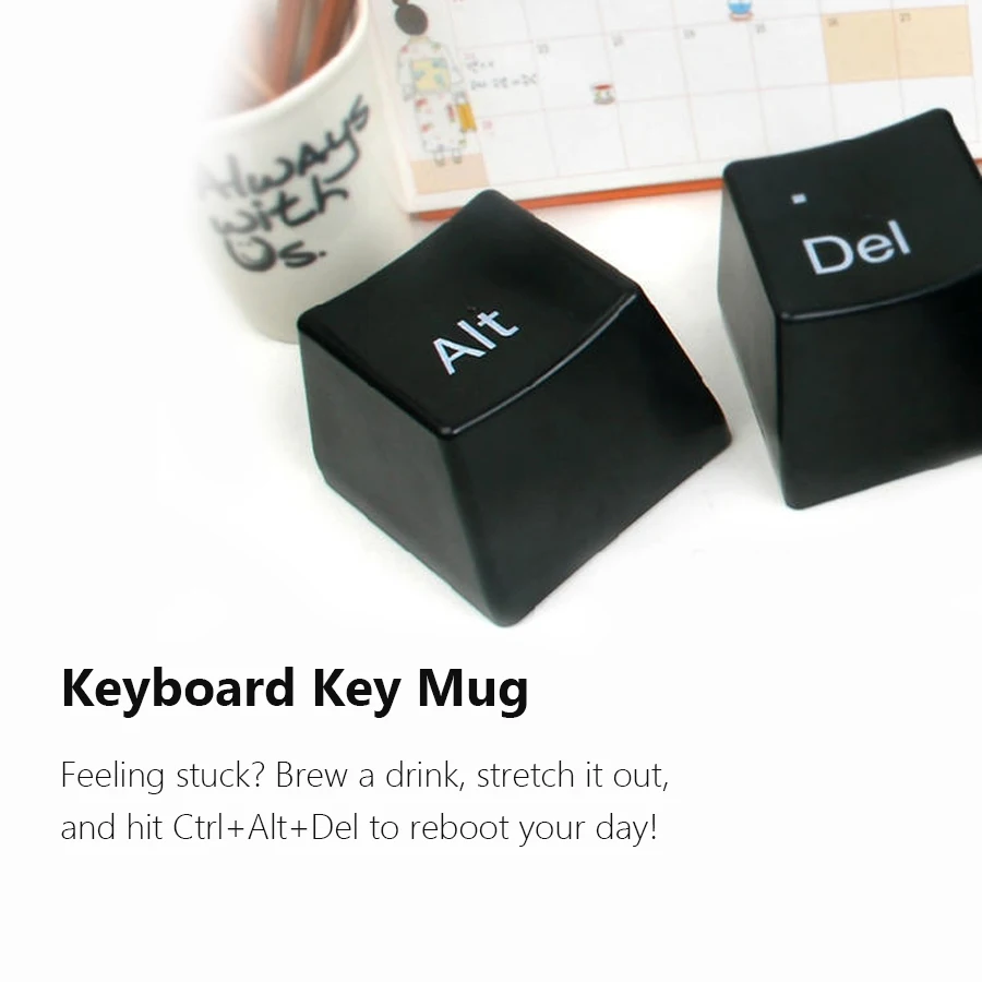 3Pcs Set Creative Keyboard Tea Cup Office Coffee Cups Black Color Ctrl Del Alt Keys Mugs Promotion Gifts Trade Shows