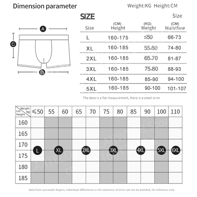 3pcs/set Men's Underwear Graphene 3A Antibacterial Underpants Pure Cotton Men Boxer Shorts Moisture Absorbent Elastic