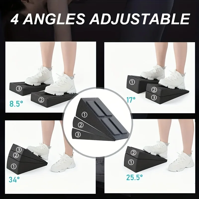 3Pcs/Set Yoga Bricks Squat Wedge Blocks Block Ramp Deadlift Slant Board Adjustable Non-Slip Calf Foot Stretcher For