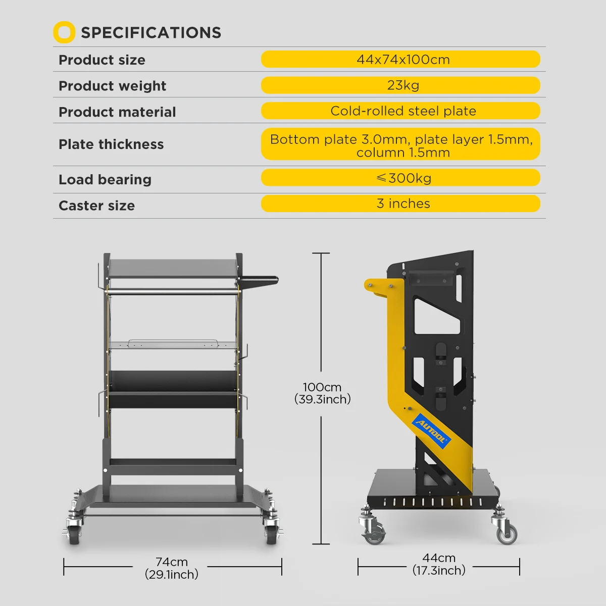 3X Tier Rolling Tool Cart Tiered Storage 661 LBS Capacity Heavy Duty Utility Mechanic Cart Tool for Programming Power 3X Tier Rolling Tool Cart Tiered Storage 661 LBS Capacity Heavy Duty Utility Mechanic Cart Tool for Programming Power