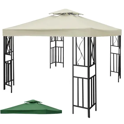 3x3M Garden Gazebo Top Cover Canopy Replacement Top Canopy Cover 2 Tier Outdoor Patio Garden Tent Roof Top for Patio