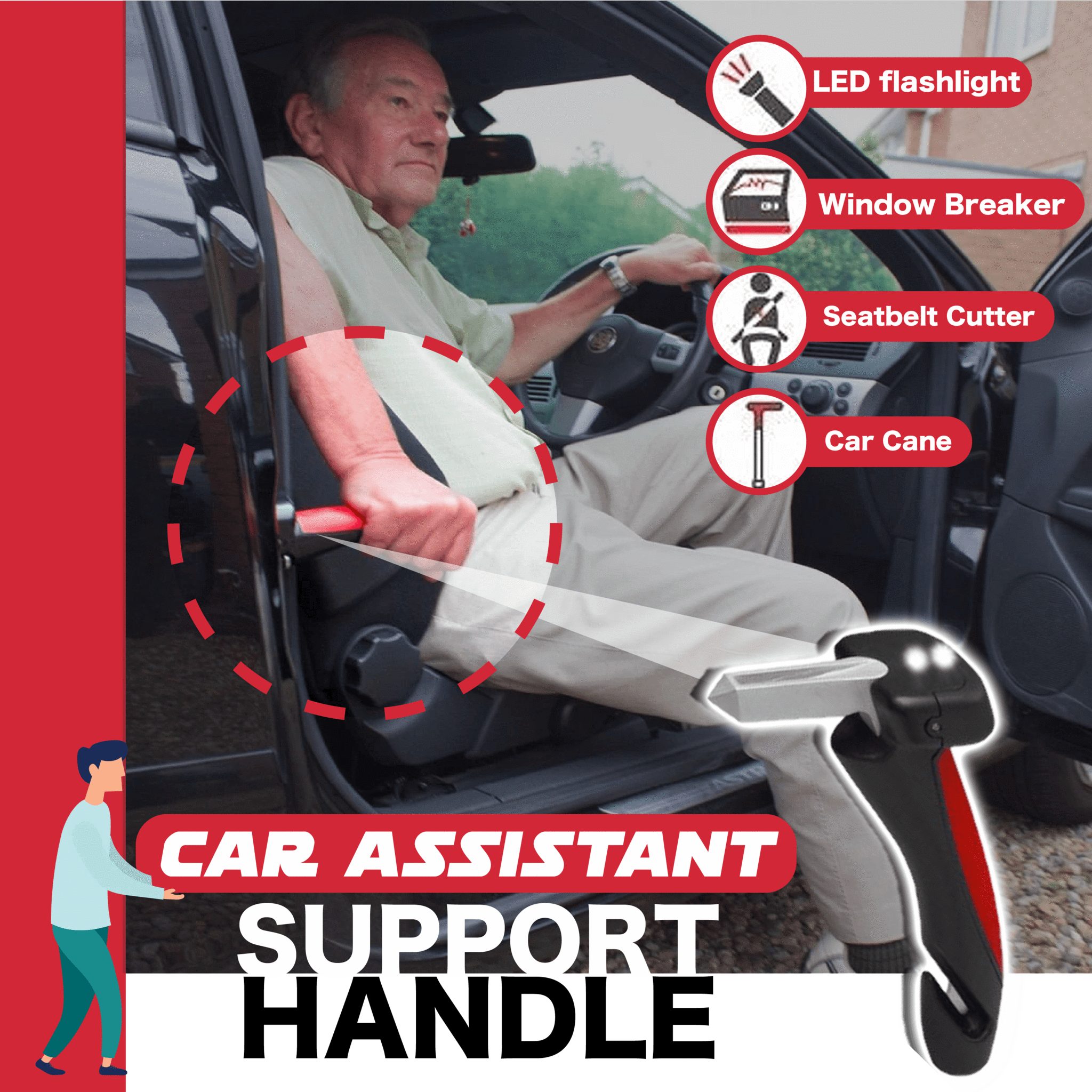 4 in 1 Elderly Assist Handy Bar for Car 4 in 1 Elderly Assist Handy Bar for Car