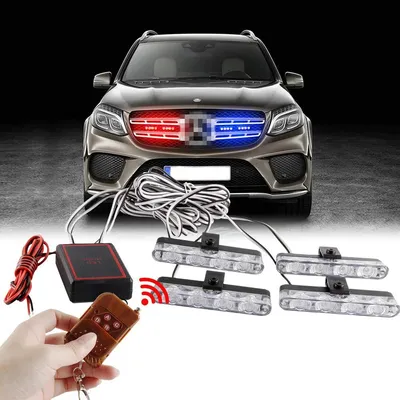 4 In 1 Emergency Strobe Lights Police Lights 12V With Wireless Remote Control Flash Grille Light for Cars Truck Van SUV 4 In 1 Emergency Strobe Lights Police Lights 12V With Wireless Remote Control Flash Grille Light for Cars Truck Van SUV