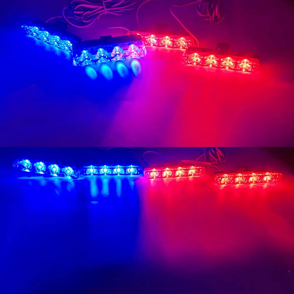 4 In 1 Emergency Strobe Lights Police Lights 12V With Wireless Remote Control Flash Grille Light for Cars Truck Van SUV 4 In 1 Emergency Strobe Lights Police Lights 12V With Wireless Remote Control Flash Grille Light for Cars Truck Van SUV