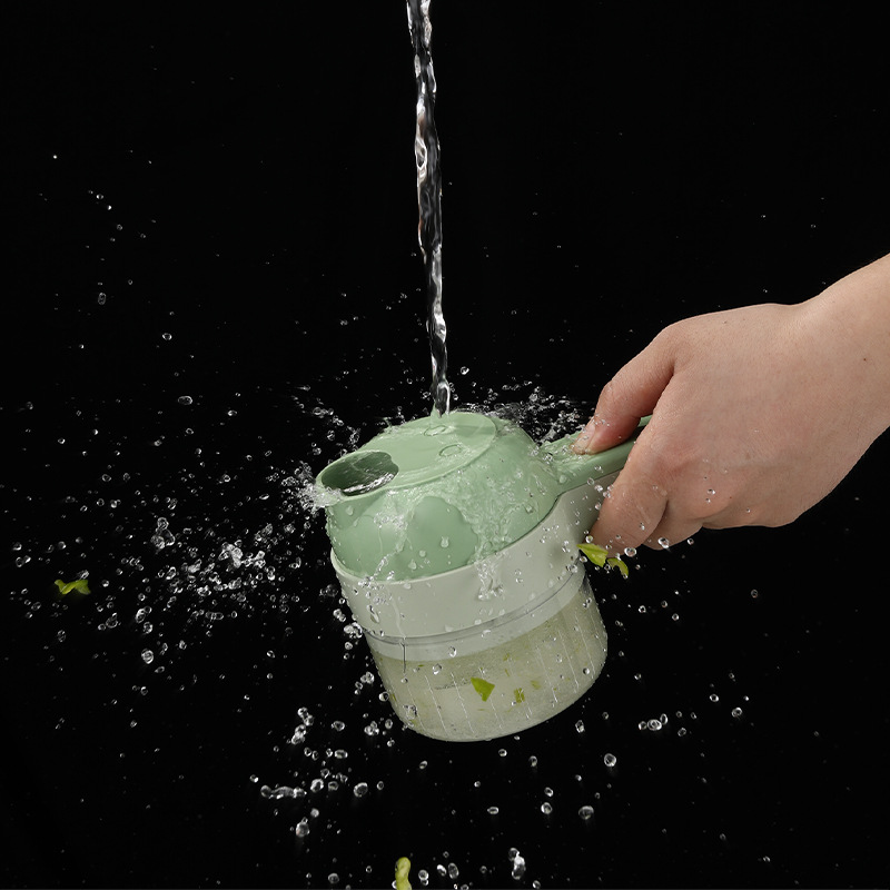 4-In-1 Handheld Electric Vegetable Cutter Wireless Electric Garlic Masher Set Food Chopper Meat Grinder Machine Peel