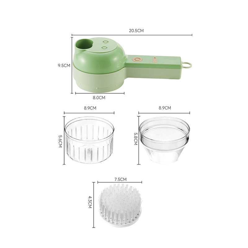 4-In-1 Handheld Electric Vegetable Cutter Wireless Electric Garlic Masher Set Food Chopper Meat Grinder Machine Peel