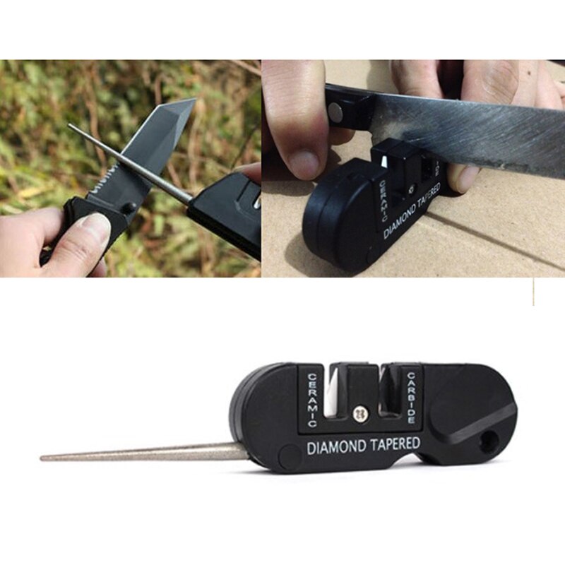 4 in 1 Mini Portable Tungsten Ceramic Carbide Knife Whetstone Sharpener Multifunctional Camp Outdoor Tools 4 in 1 Mini Portable Tungsten Ceramic Carbide Knife Whetstone Sharpener Multifunctional Camp Outdoor Tools