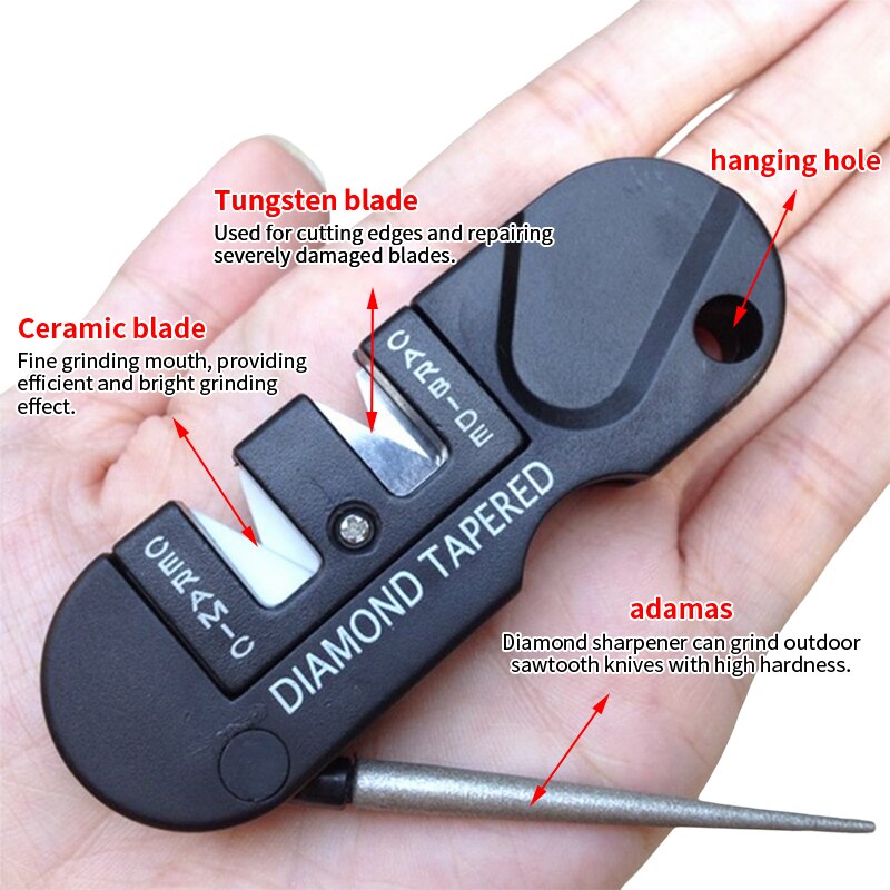 4 in 1 Mini Portable Tungsten Ceramic Carbide Knife Whetstone Sharpener Multifunctional Camp Outdoor Tools 4 in 1 Mini Portable Tungsten Ceramic Carbide Knife Whetstone Sharpener Multifunctional Camp Outdoor Tools
