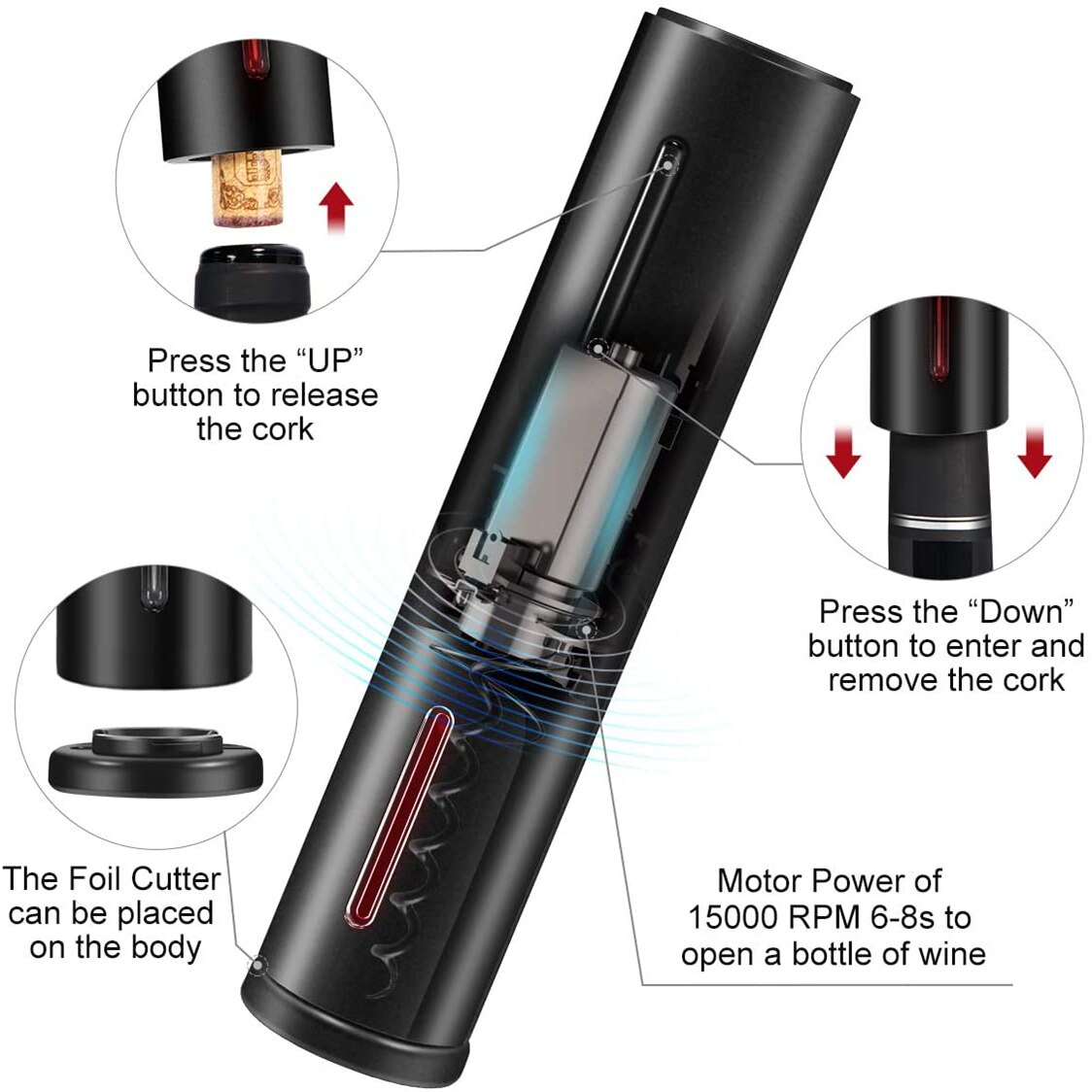 4 in 1 Rechargeable Wine Electric Corkscrew 4 in 1 Rechargeable Wine Electric Corkscrew