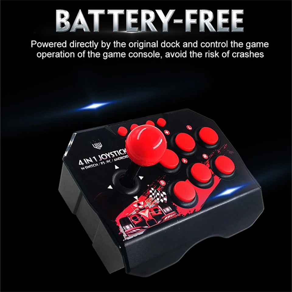 4 in 1 Retro Arcade Station Fighting Stick Game Joystick Controller USB Wired Rocker for PS/Switch/PC/Android Games 4 in 1 Retro Arcade Station Fighting Stick Game Joystick Controller USB Wired Rocker for PS/Switch/PC/Android Games