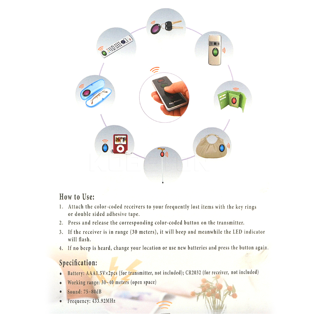 4 Key Finder Tracker with Remote Control 4 Key Finder Tracker with Remote Control