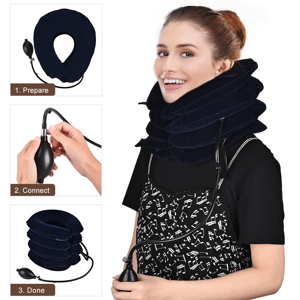 4 Layers Inflatable Air Cervical Neck Traction Device Soft Neck Collar Pillow Pain Stress Relief Neck Posture 4 Layers Inflatable Air Cervical Neck Traction Device Soft Neck Collar Pillow Pain Stress Relief Neck Posture