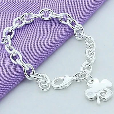 4 Leaf Clover Bracelet Silver Jewelry 4 Leaf Clover Bracelet Silver Jewelry