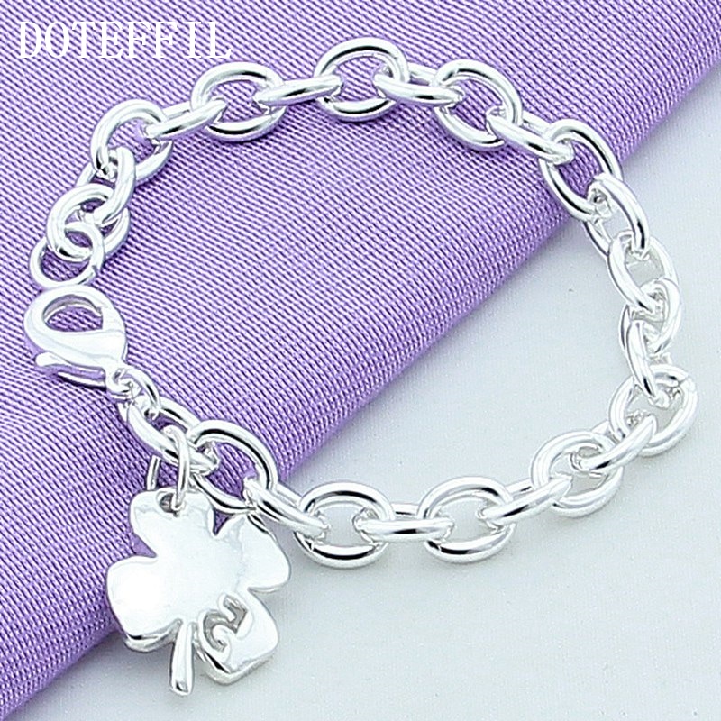 4 Leaf Clover Bracelet Silver Jewelry 4 Leaf Clover Bracelet Silver Jewelry