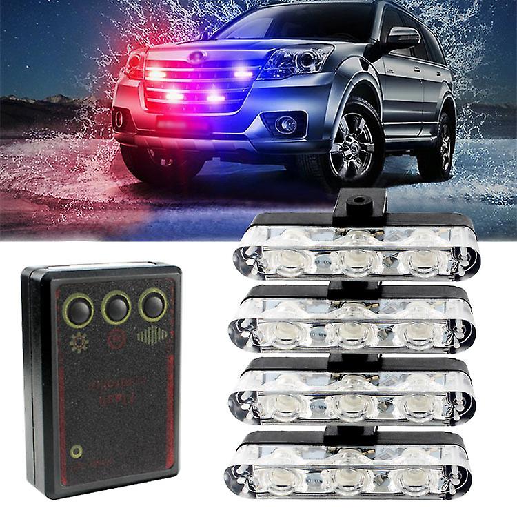 4 LED Lights Car Strobe Police Lights Cigaretteer Grill Warning Lamp 12V Motorcycles Flasher Fso Flashlight Car 4 LED Lights Car Strobe Police Lights Cigaretteer Grill Warning Lamp 12V Motorcycles Flasher Fso Flashlight Car