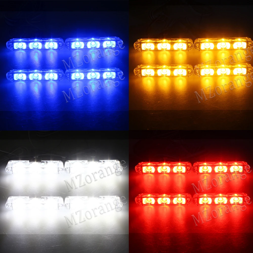 4 LED Lights Car Strobe Police Lights Cigaretteer Grill Warning Lamp 12V Motorcycles Flasher Fso Flashlight Car