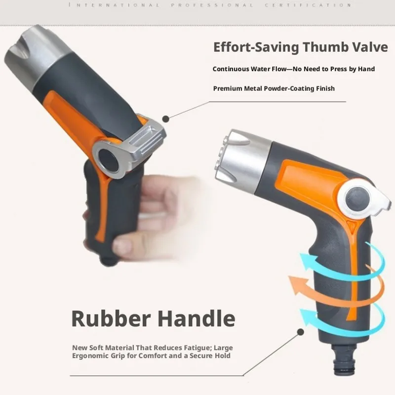 4 Modes Garden Water Gun High Pressure Car Wash Gun Adjustable Irrigation Watering Hose Nozzle Lawn Yard Watering