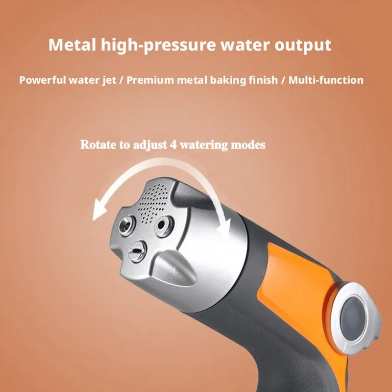 4 Modes Garden Water Gun High Pressure Car Wash Gun Adjustable Irrigation Watering Hose Nozzle Lawn Yard Watering