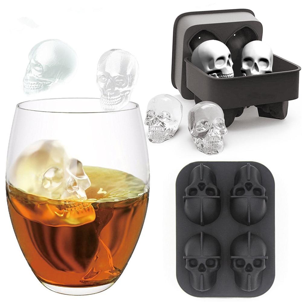 4 Slot Silicone Skull Ice Cube Mold 4 Slot Silicone Skull Ice Cube Mold