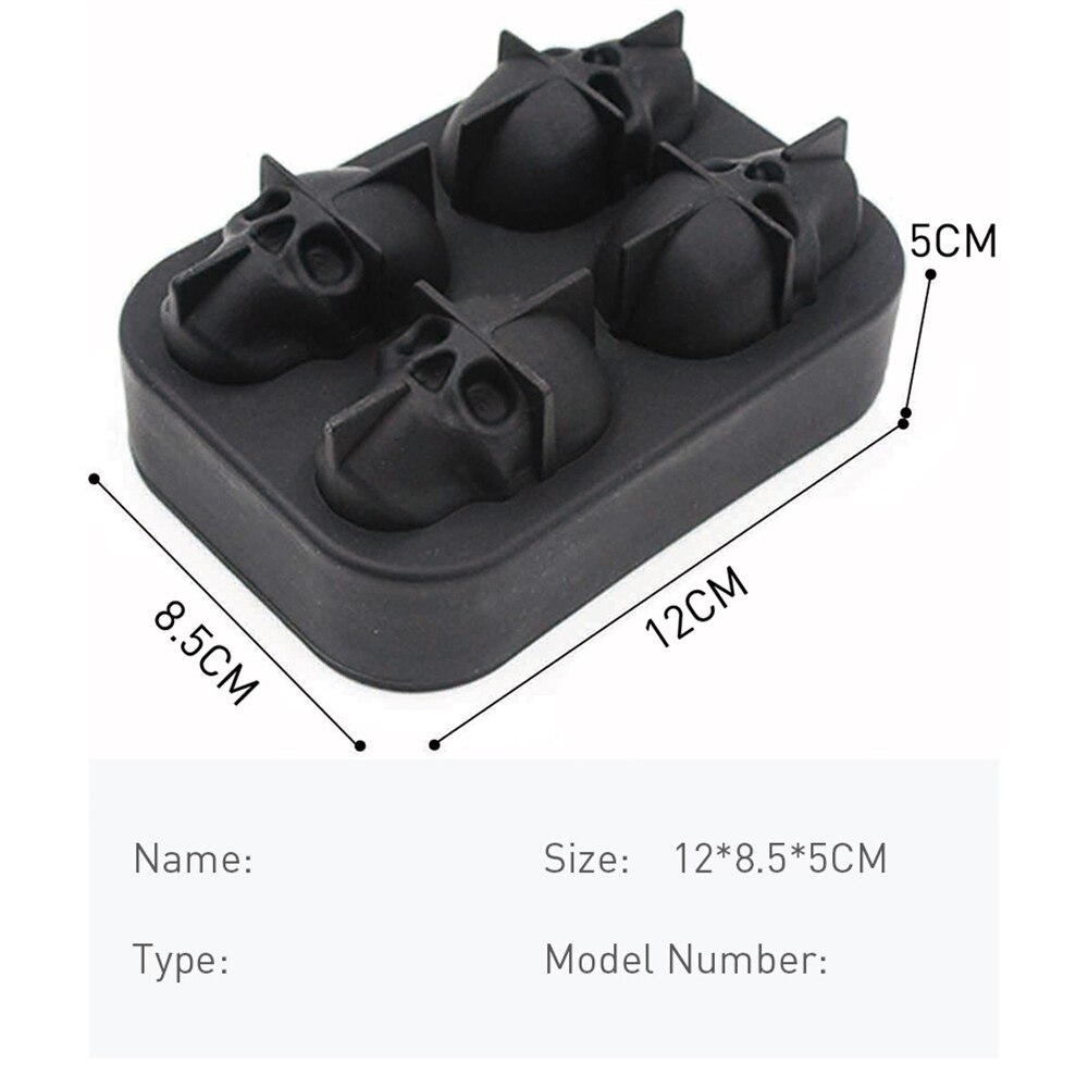 4 Slot Silicone Skull Ice Cube Mold 4 Slot Silicone Skull Ice Cube Mold