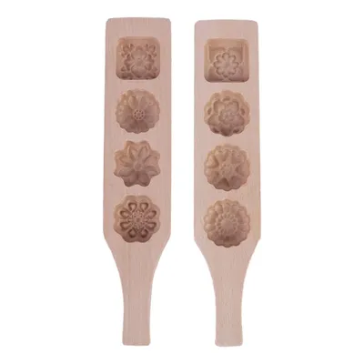 4 Slots Wooden Mooncake Mold