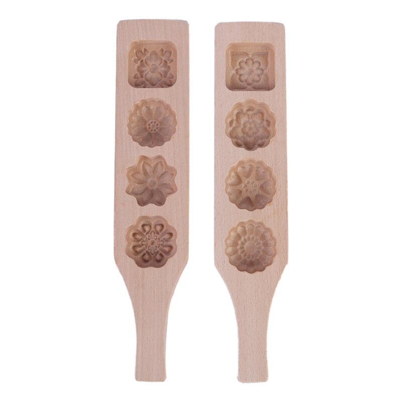 4 Slots Wooden Mooncake Mold