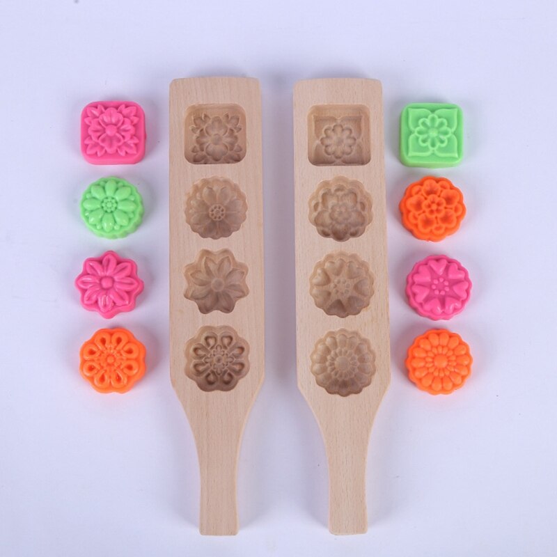 4 Slots Wooden Mooncake Mold