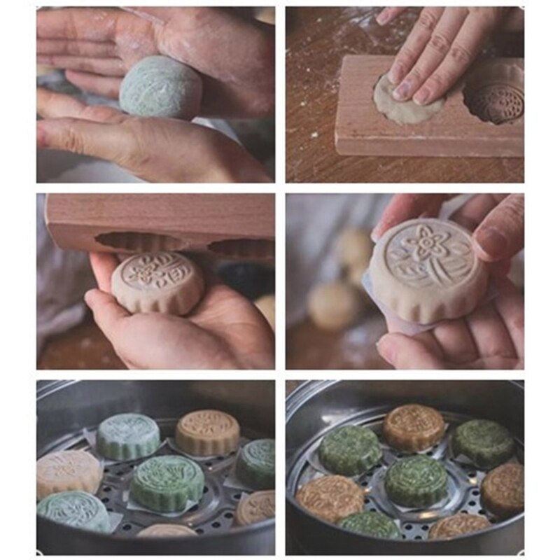 4 Slots Wooden Mooncake Mold